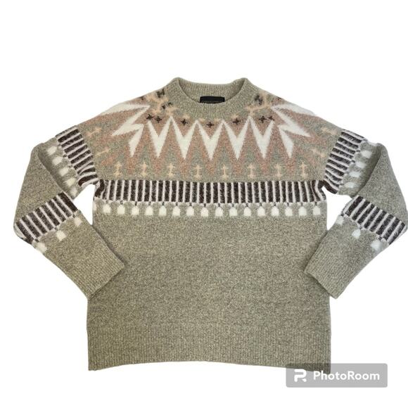 Absolutely Creative Worldwide Fair Isle Sweater Small Mohair Wool Crewneck - Picture 1 of 9